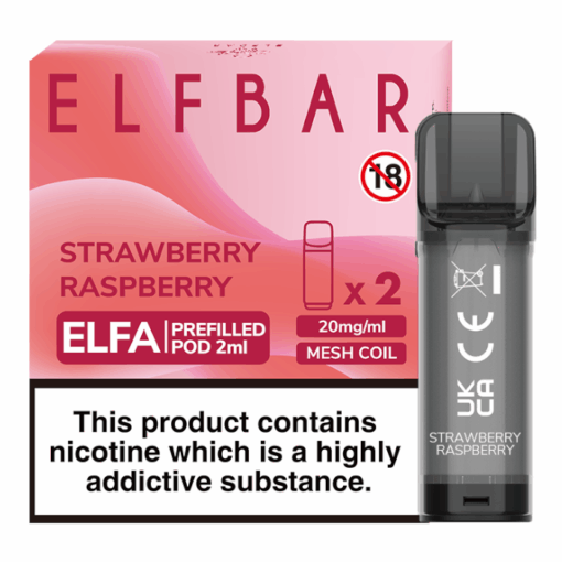 Strawberry Raspberry ELFA Pods by Elf Bar | Pre-filled Pods